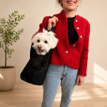 Kapitone Köpek Taşıma Çantası – Siyah